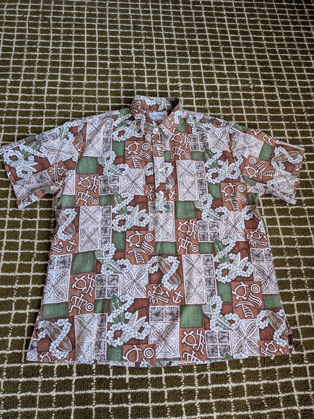 Kai Nani Vintage Mens Hawaiian Button-Down Shirt